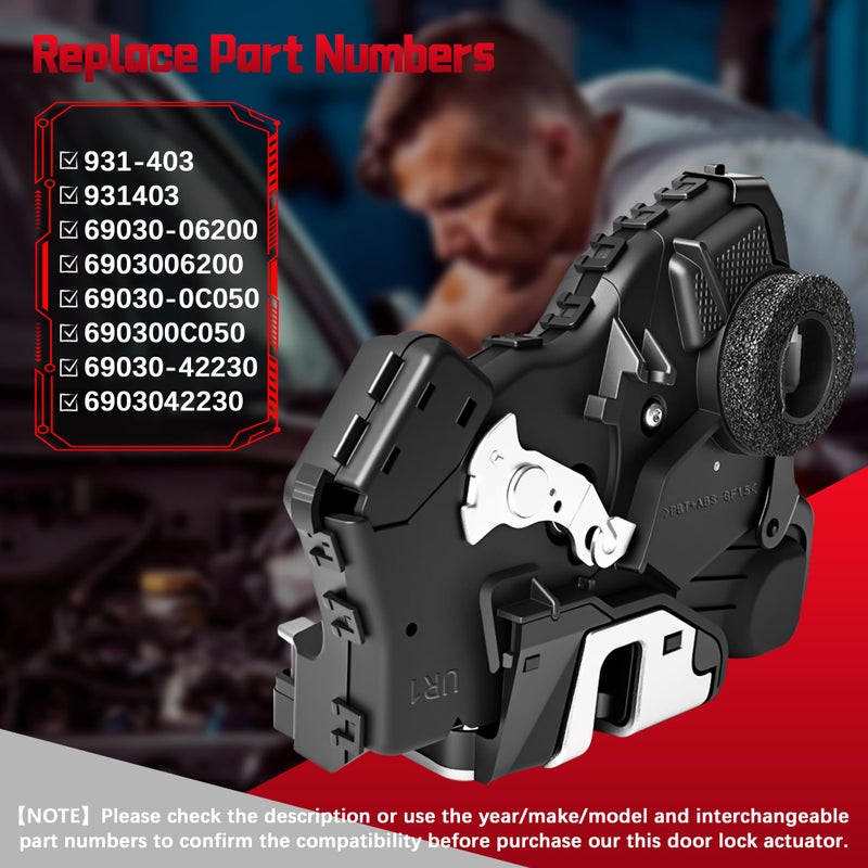 FAERSI 931-403 Door Lock Actuator Motor Front Right Passenger Side Replacement for Toyota 4Runner Camry Tundra Lexus ES350 GS350 LS460 RX450h Scion tC xB xD 69030-0C050,69030-06200, 69030-42230 - Image 4